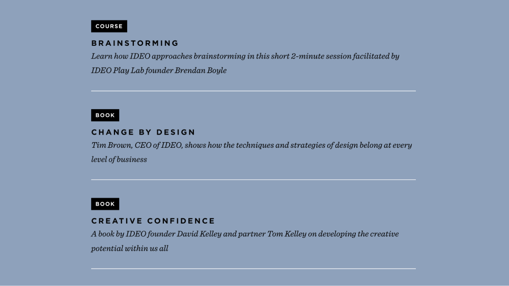 IDEO Blog List