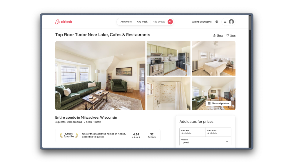 Airbnb Listing Page